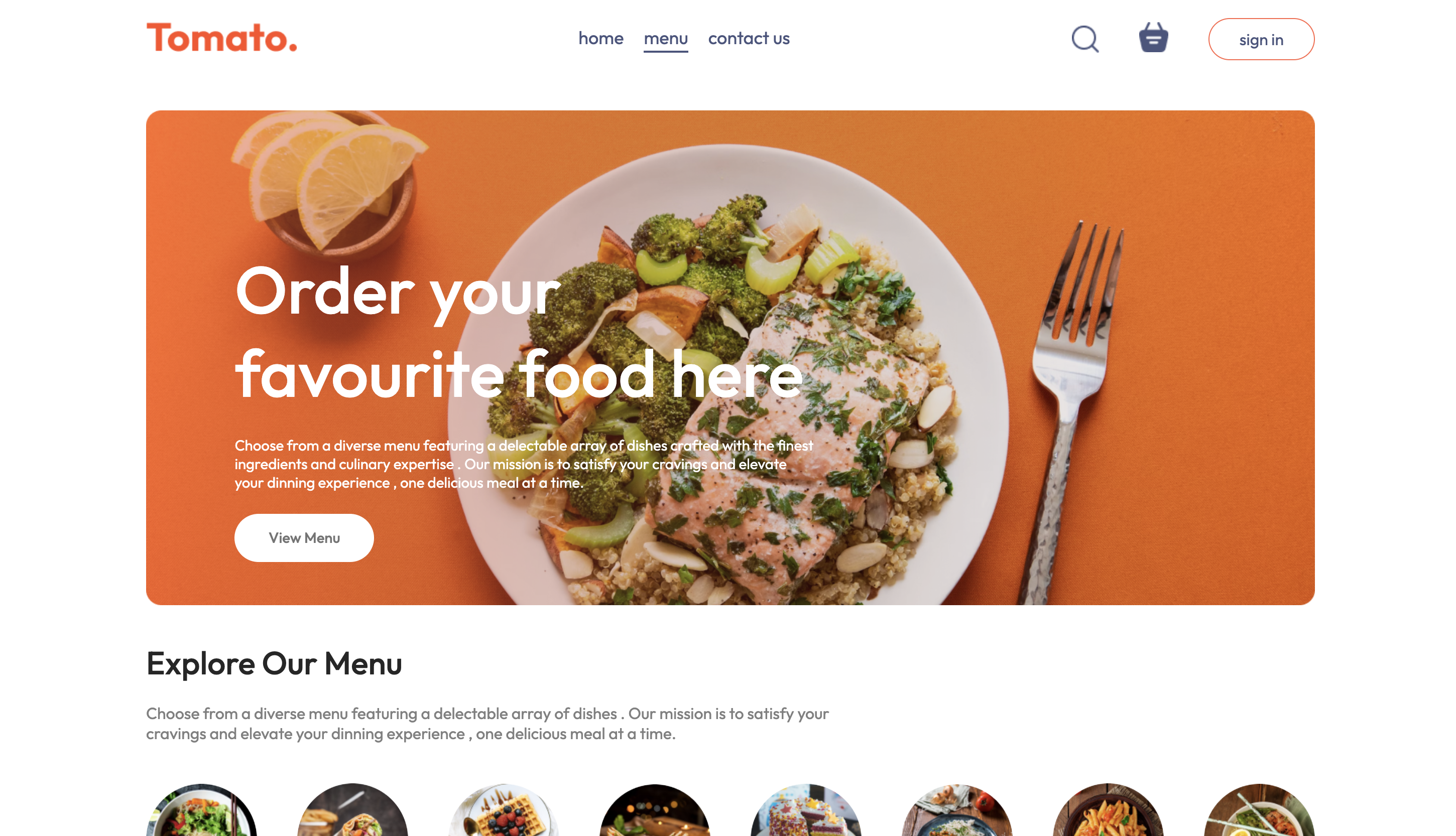 Tomato Food Ordering